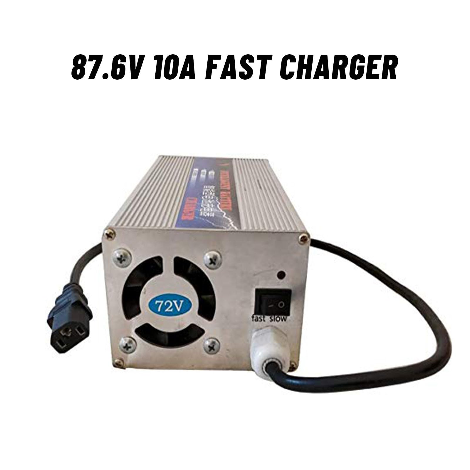 BtrPower 72V 10A Power Supply Adapter Charger AC Input 110V DC Output 87.6V for 24S LiFePo4 Battery (87.6V 10A Charger)