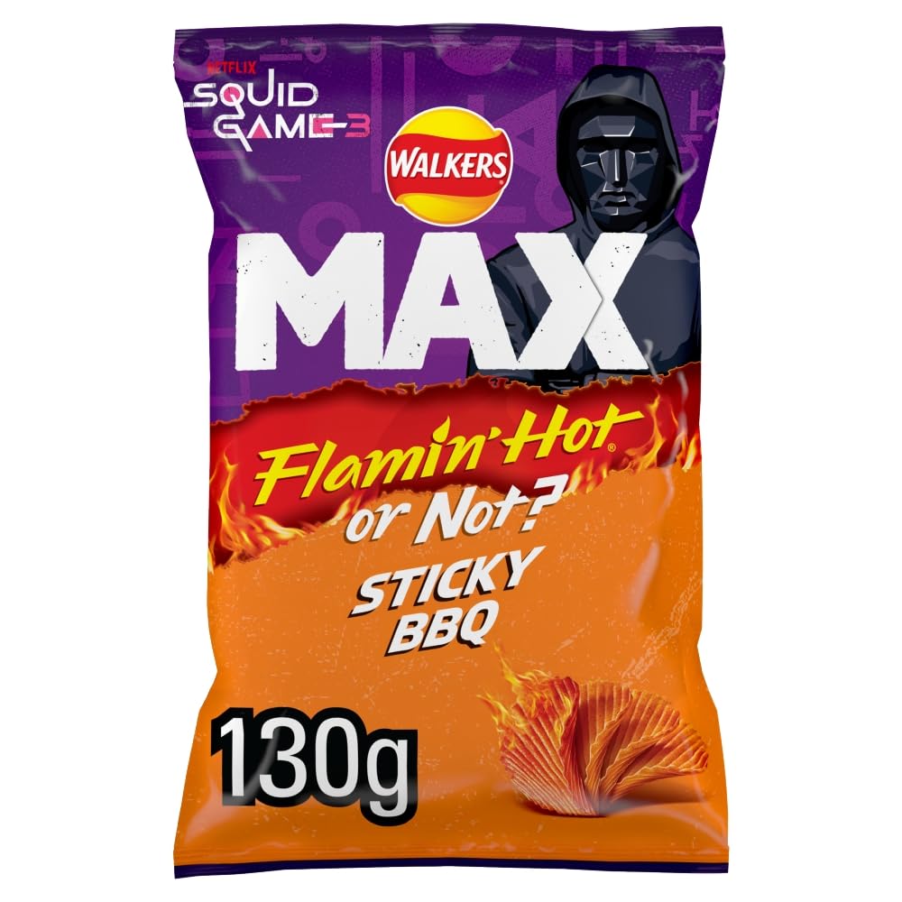 Walkers Max Flamin Hot or Not? Sticky BBQ Sharing Crisps 130 g