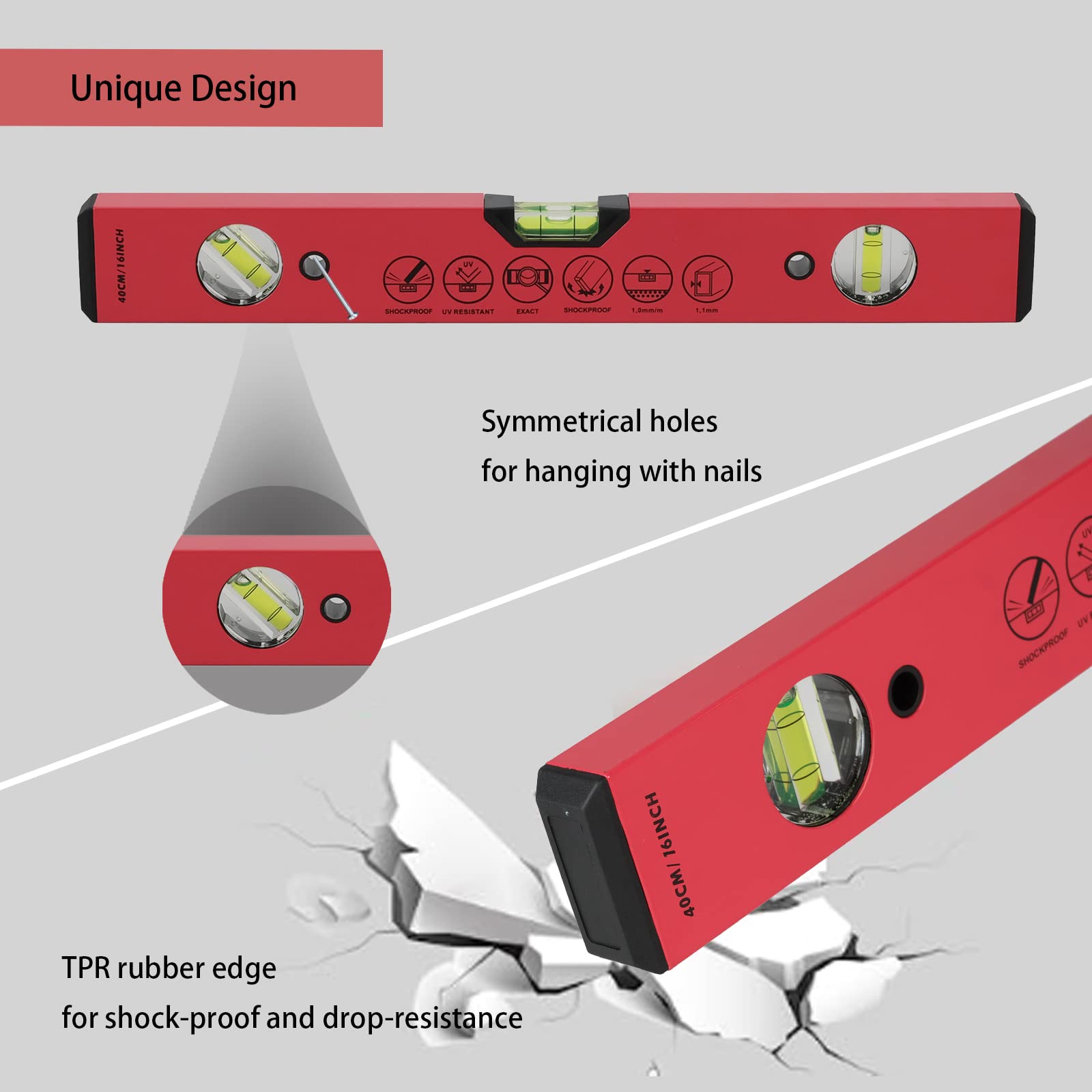 BETHEL Torpedo Level - 16" Magnetic Level -5