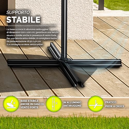 Tillvex Ombrellone da Giardino 300 cm con