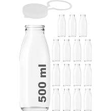 500 ml  effaf S rahi S t, Ayran, Su, Limonata, Me rubat  i esi 500 Cc Ask l  Kapakl  Cam  i e 15 Adet 15,  effaf Ask l  Kapak, 500