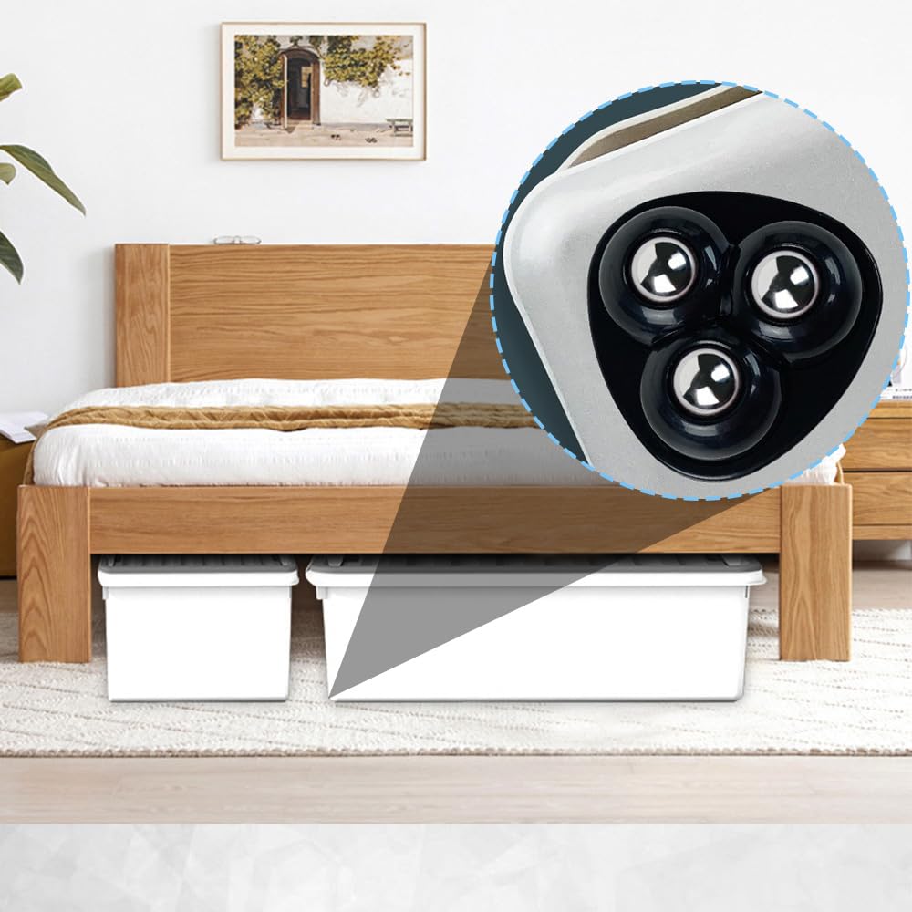 8 Pcs Small Appliance Rolls 360° Rotating Small Appliance Wheels Mini Caster Wheels 360° Rotation for Kitchen Appliance Furniture Trash Can Storage Box Coffee Maker - Image 2