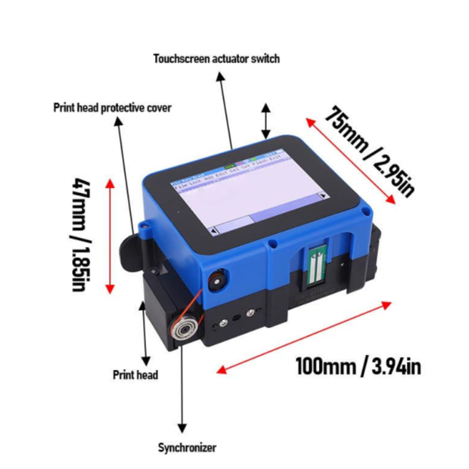 Hyuduo Stampante a Getto D'inchiostro Portatile 12,7 Mm con Touchscreen