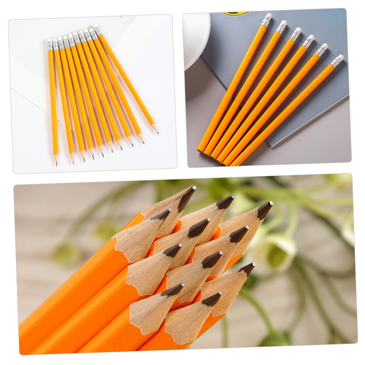 Gadpiparty 100 Matite in Legno con Gomma, per Scrivere, Stile Semplice, Uso Versatile, per Ufficio e Aula, Confezione da 100 Pezzi