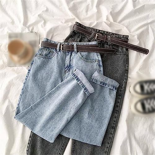 Women's Blue Jeans Trousers Vintage Streetwear High Waist Denim Pants Baggy Mom Jeans Capri Trousers2