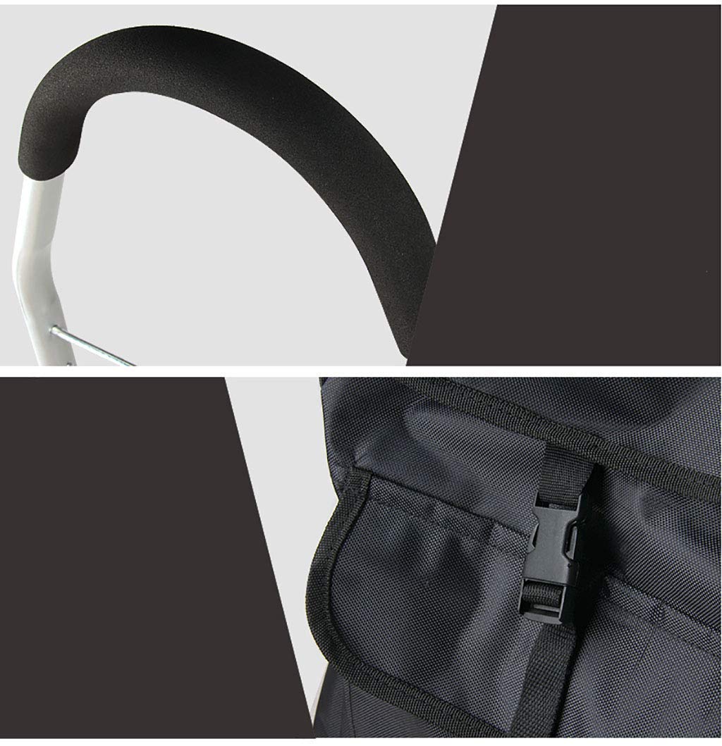 DCYEQRQ Shopping Trolleys Shopping cartLightweight Shopping cart, Stylish Folding Foldable Push-Pull cart, Black Vision