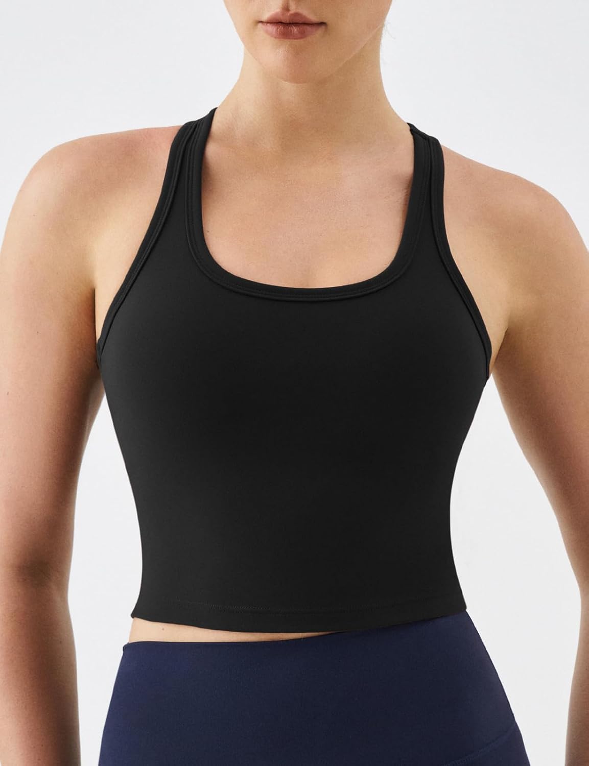 K-Swiss Women's Crop Tank Top - Racerback Longline Sports Bras Built-in Padding Workout Yoga Gym - Image 2