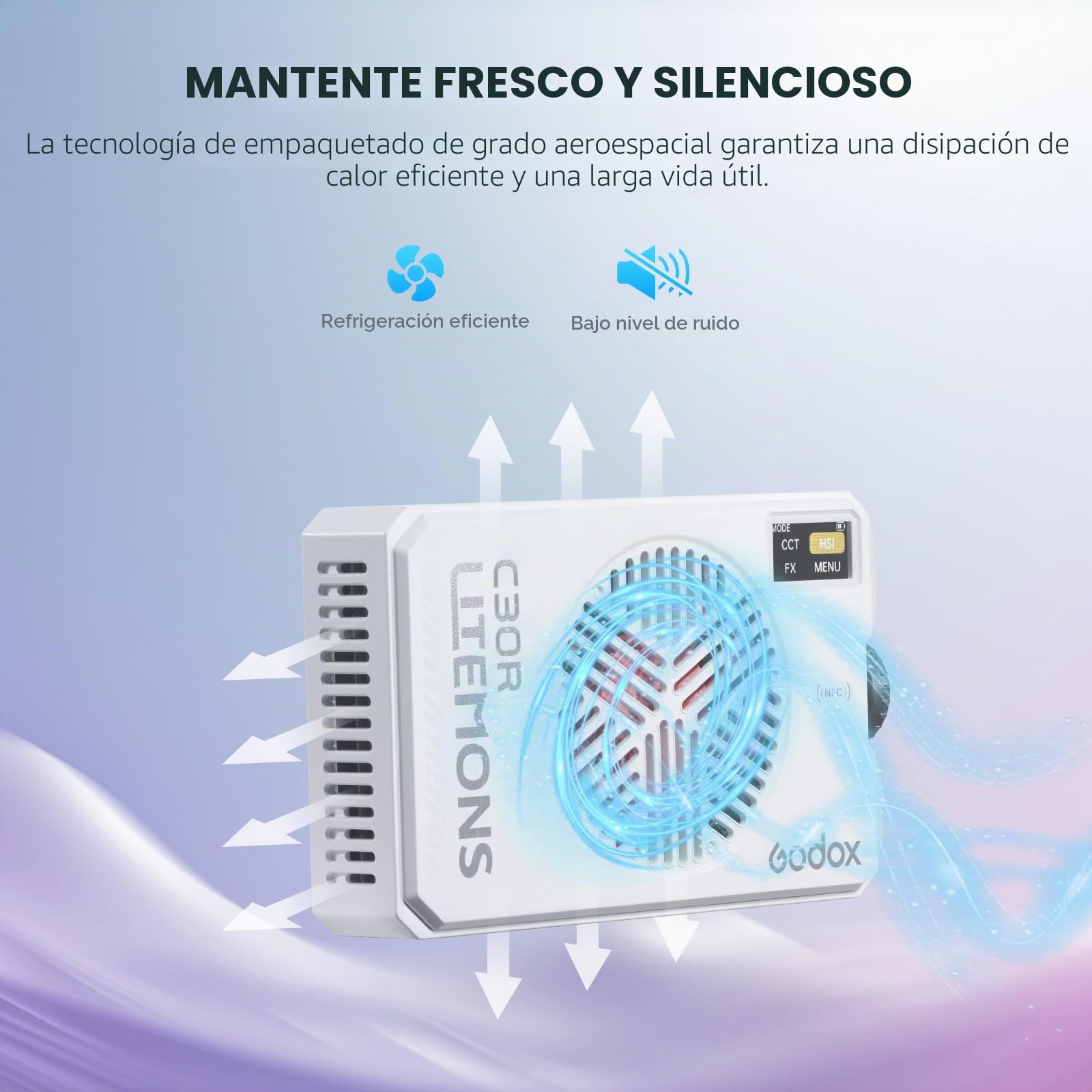 Godox Litemons C30R RGB LED Video Light 30W LED Panel Luz | 1800K-10000K a Color Completo y Modo FX, 2200LUX/Batería Integrada, Ultraportátil LED Panel Luz para Fotografía, Vlogs