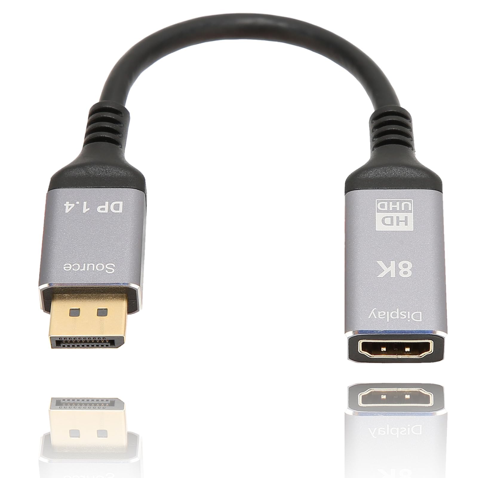 8K@60Hz DisplayPort to HDMICable, DP 1.4 to HDMI2.1 Video Cord, Support 8K at 60Hz, 4K at 120Hz, 2K at 144Hz, DP to HDMICable Adapter