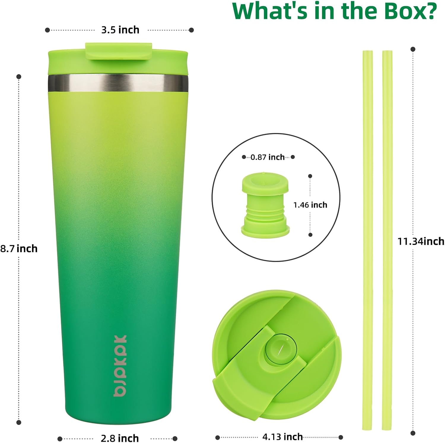 BJPKPK 26oz Tumbler With lid And Straw Stainless Steel Travel Coffee Mug Insulated Tumblers Cups,Bamboo Grove - Image 2