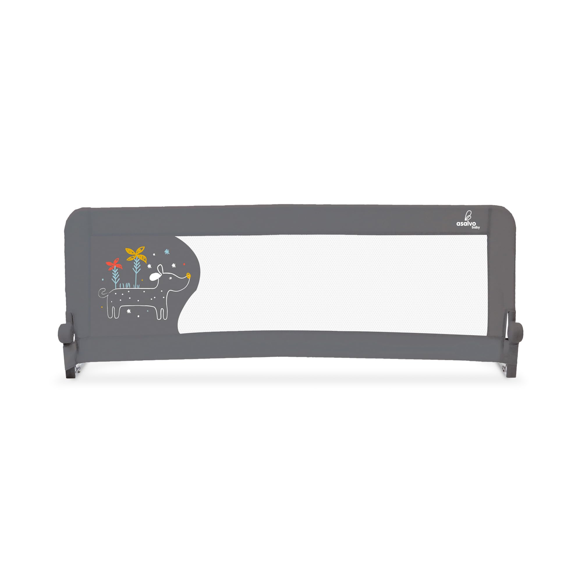 Asalvo Barrera de Cama 2 en 1 de 150 cm para Niño - Abatible con Correas Ajustables + Apta para Cama Nido + Instalación Fácil y Lavado Sencillo - Protección Segura y Estable - Blanco — view 16