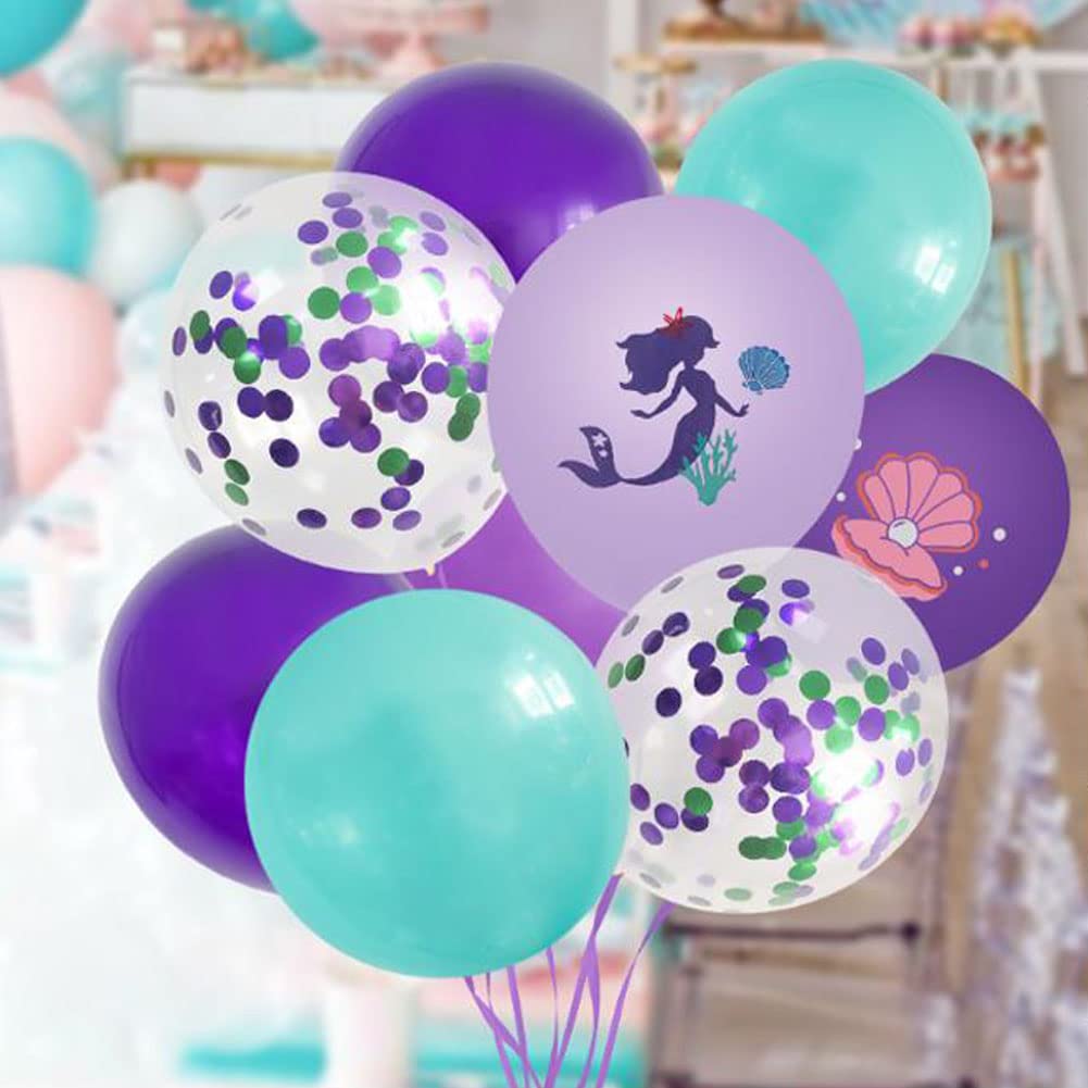 Ballon Sirène Anniversaire,38 Pièces Confettis Sirène Ballons