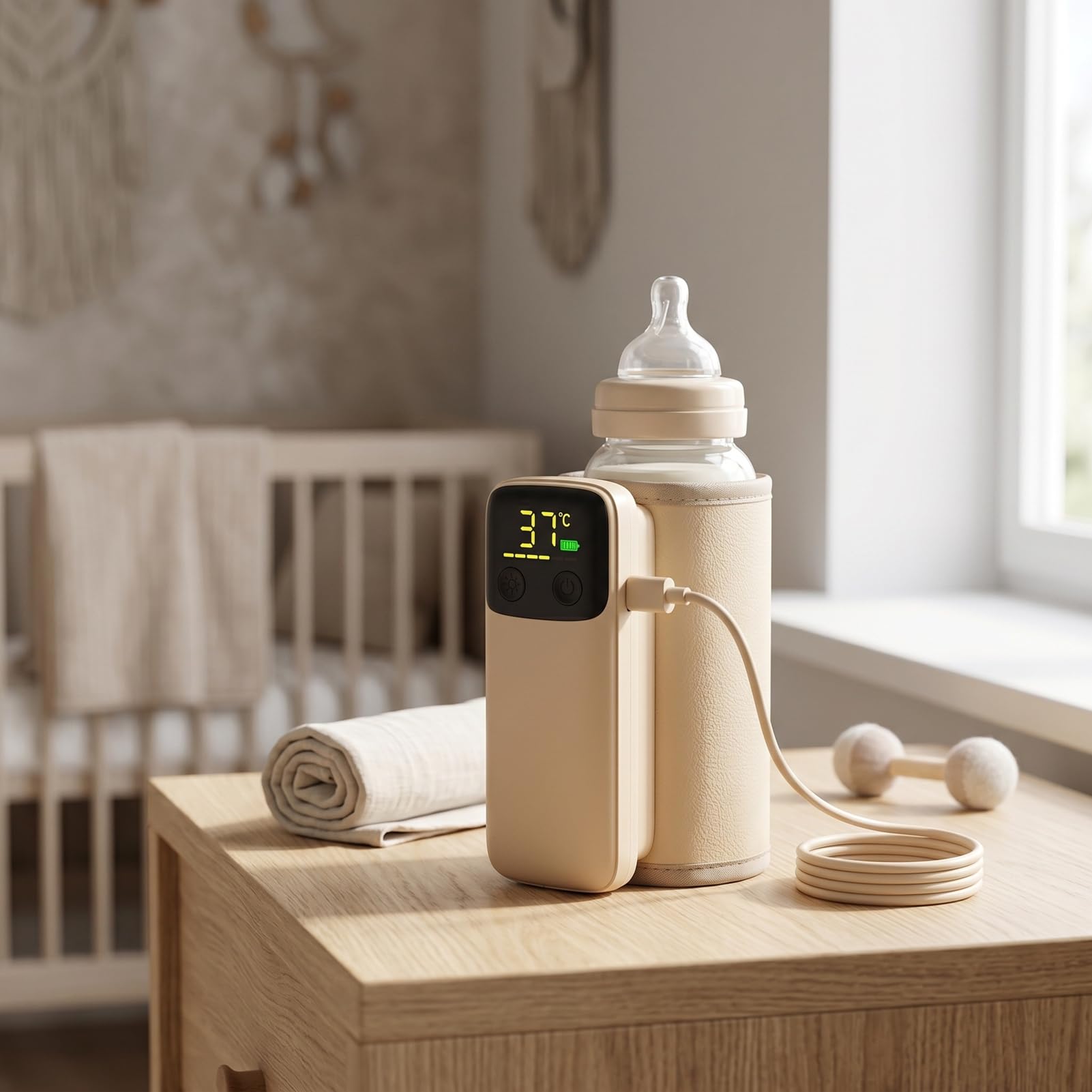 Tosuny Calentador de Biberones Portátil USB Calentamiento Rápido | Calentador de Leche para Bebés de Viaje para Uso en Exteriores en Automóviles