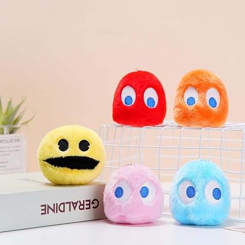 Miniatura 4 de Bonito llavero de felpa de juego, juguete de peluche fantasma, animales de peluche suaves y lindos de 3 pulgadas, decoraciones de tus bolsos,