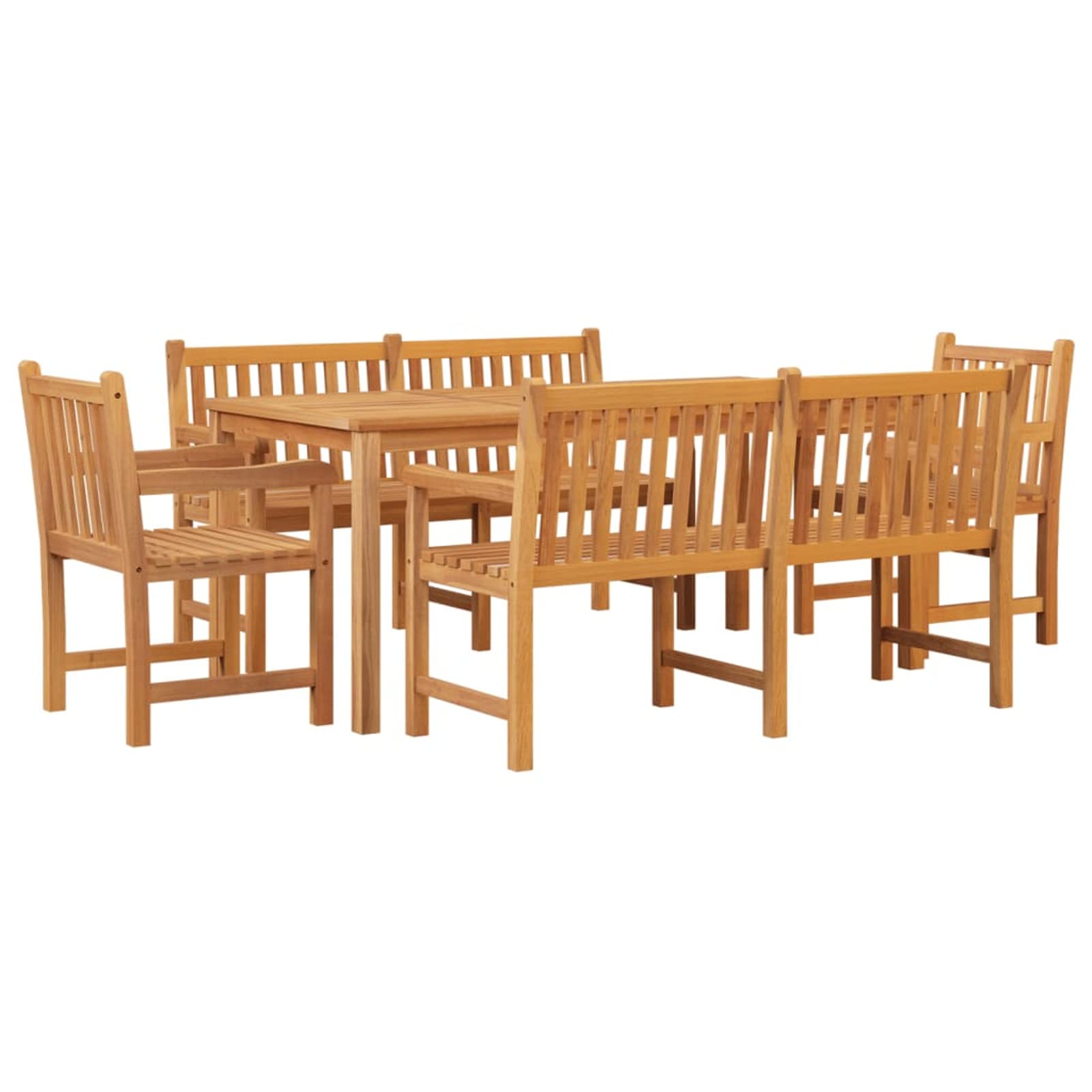 Juego de Comedor para jardín 5 Piezas Conjunto Jardin Exterior Conjunto de Comedor Conjunto Comedor Jardin Exterior Madera Maciza de Teca 3157170
