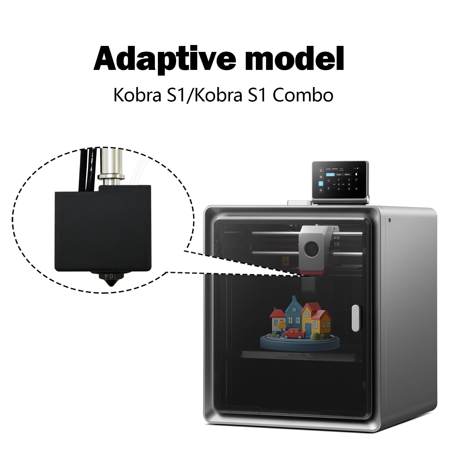 2PCS 0.4MM+0.8MM Kobra S1 Hotend Kobra S1 Combo Hot End Kobra S1 Extruder Hotend con ugello in acciaio temprato Kobra S1 Sostituzione della testa di stampa per Anycubic stampante 3D