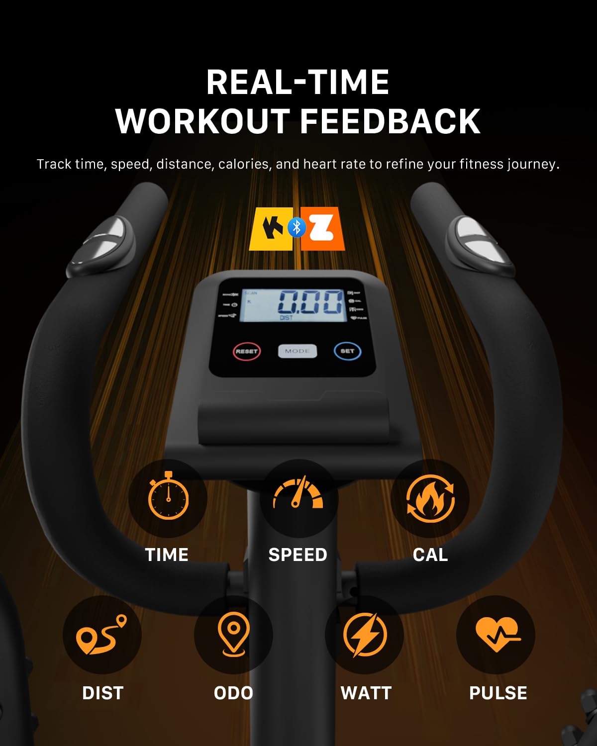 Crosstrainer Für Zuhause, Aeriflo S100 Magnetischer Ellipsentrainer Mit Bluetooth & App, 16 Widerstandsstufen, LCD-Display & Transportrollen, Ultraleiser Crosstrainer Für Cardio-Training