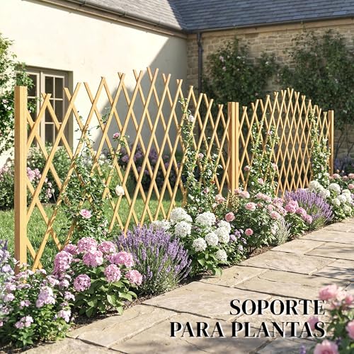Vallas para decoración de terraza Outsunny, el set de madera ideal para separar ambientes en el patio 7