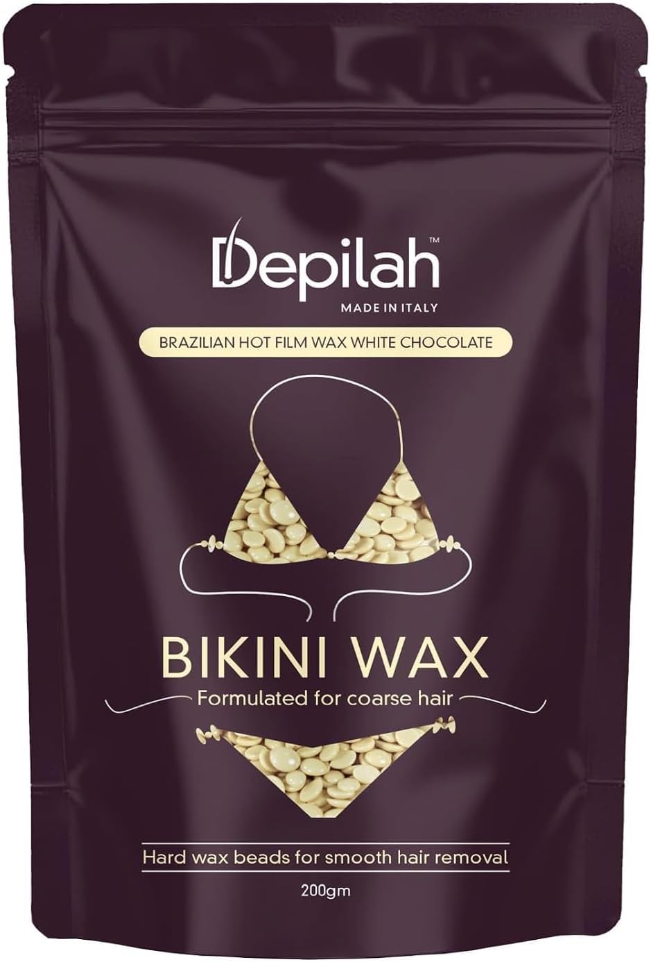Brazilian Face Wax for Women, 200gm White Chocolate Film Wax for Face & Body - Stripless Wax Beans for Hair Removal - Easy Brazilian Wax