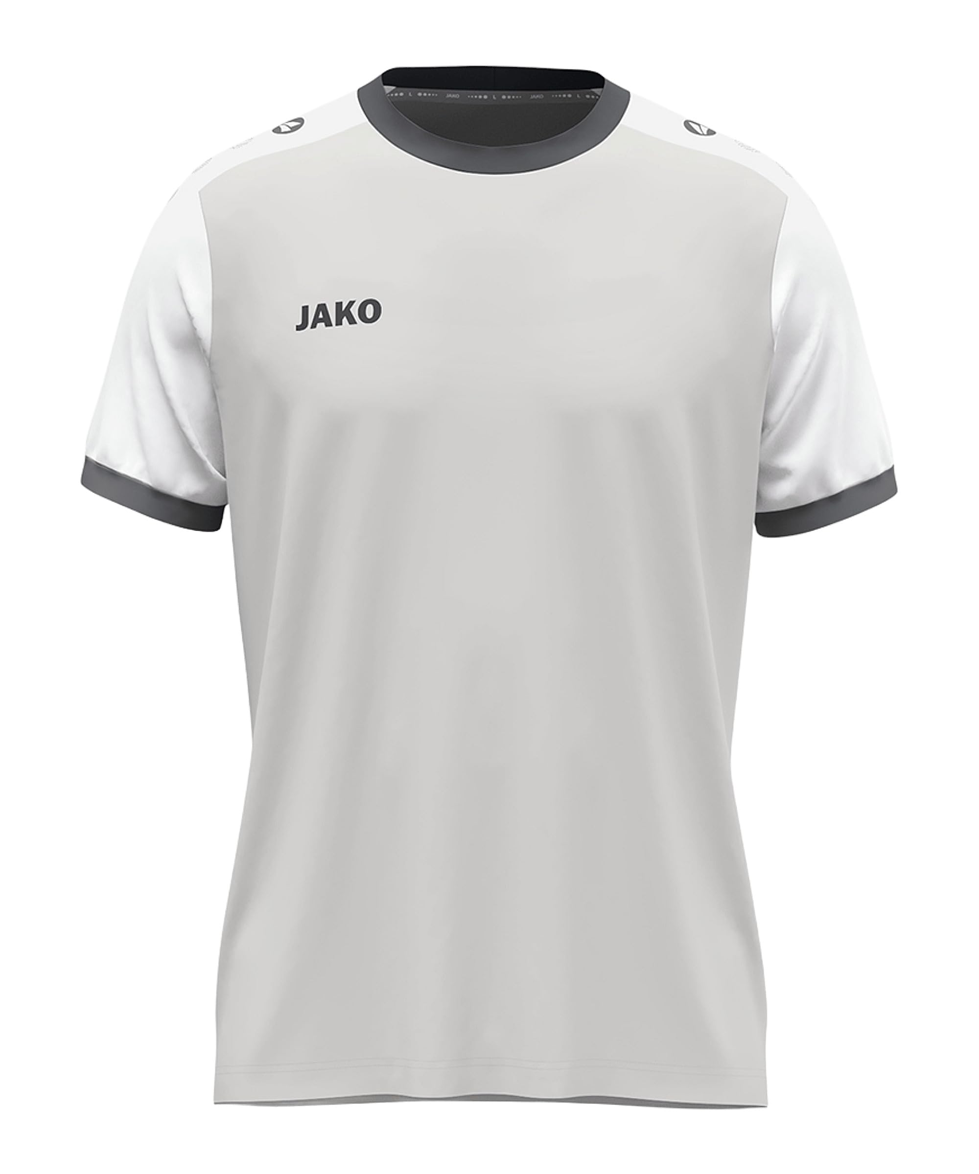 JAKO Unisex Dynamic Short Sleeve Jersey, Light Grey/White/Grey, S