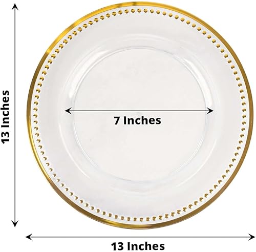 Vista 85 de Efavormart - 6 platos de carga redondos con cuentas negras de 13 pulgadas para decoración de mesa, vacaciones, boda, catering, decoración de eventos