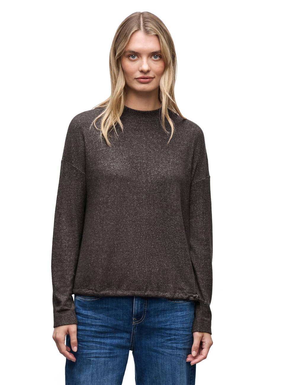 Street One Damen Langarm Turtleneckshirt Softes Turtleneck Shirt — Rustic Brown Mel