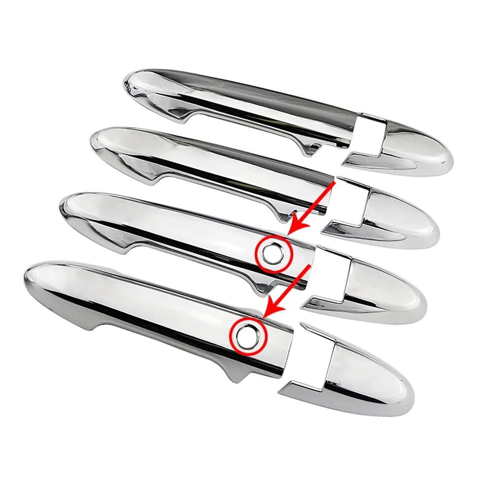 YSDSLS Sleek Door Handle Chrome Door Handle Cover Decoration Trim Protection Sticker for Jazz GK5 GP5 2014 2015 2016 2017 2018