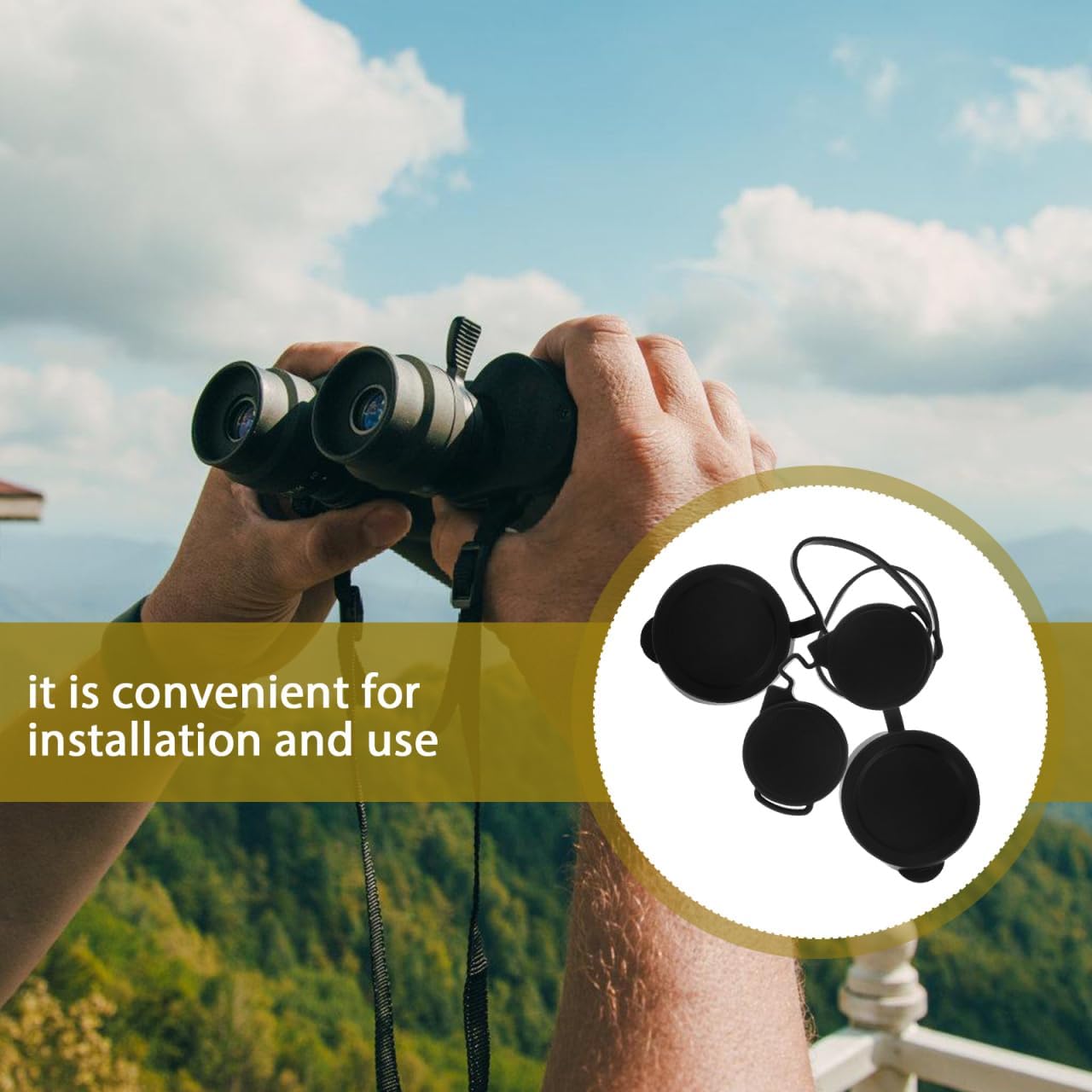 Sosoport 3Pcs Waterproof Binocular Lens Caps Protective Objective Lens Covers for Compact and Handheld Binoculars Outdoor Travel Watching Bird,50mm