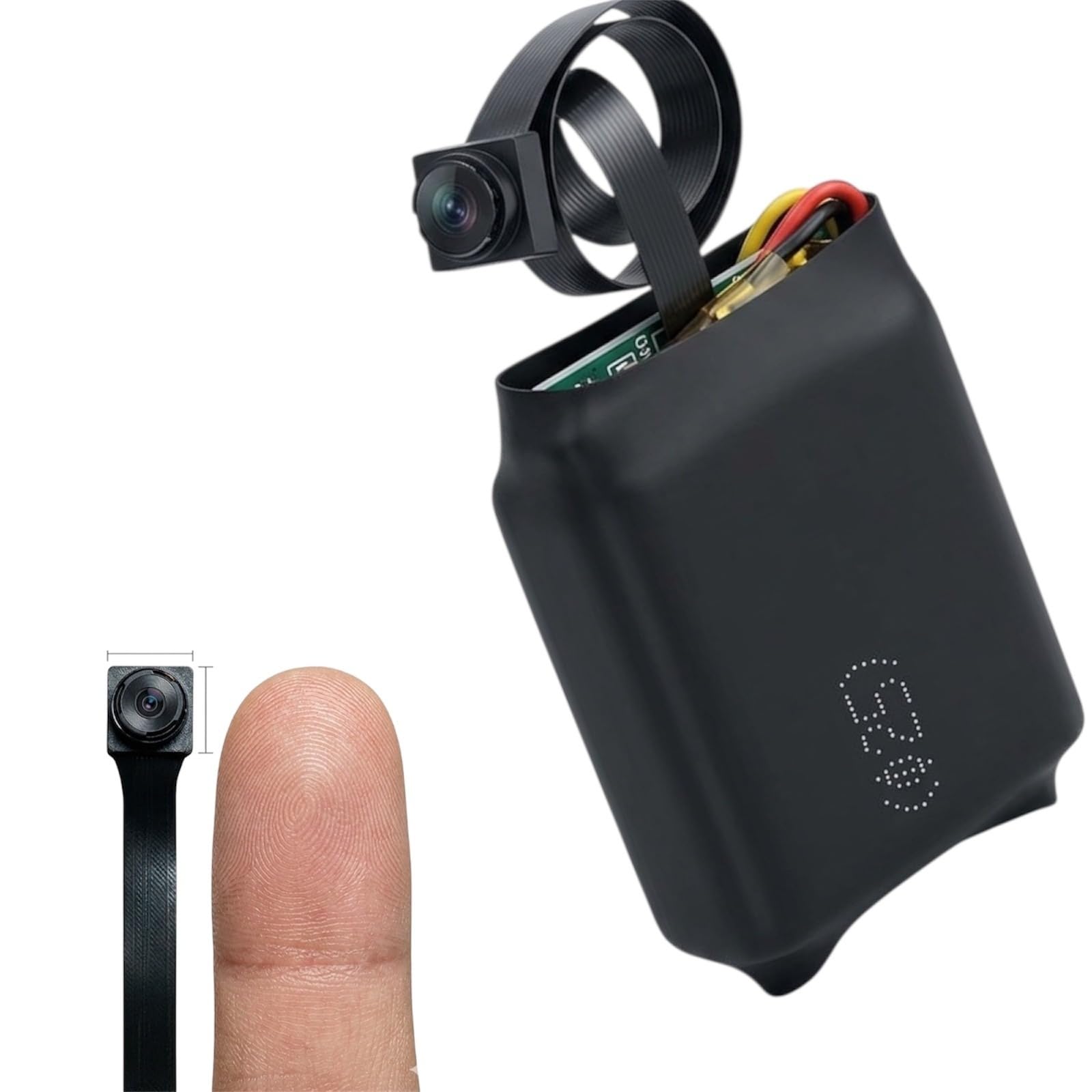 Mini Telecamera WiFi Full HD 1080p, Nera, con Rilevamento Movimento, Batteria Integrata, Controllo via App, Micro Obiettivo 3mm