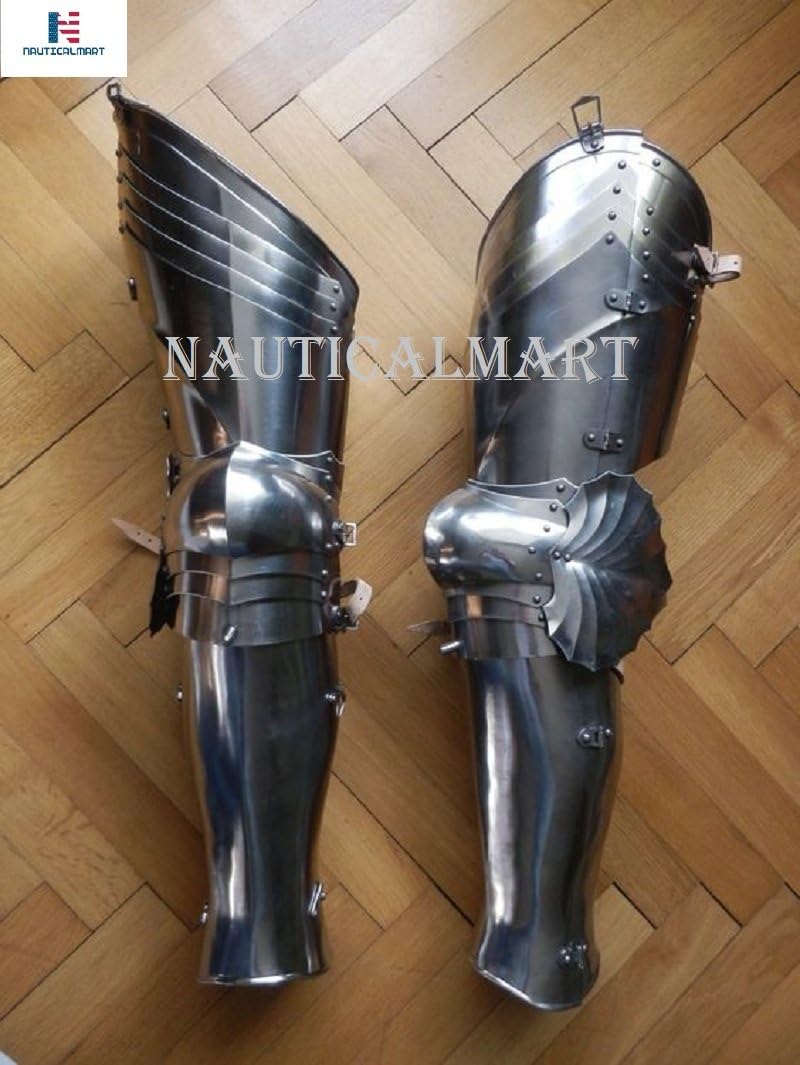 Nauticalmart Medieval Steel Full Greaves Leg Armor SCA LARP