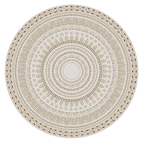 WJW-DT Alfombra de área Redonda Beige Alfombras Bohemias 80100120140160200250300 cm de diámetro Área de Piso Interior Alfombra Lavable a máquina-200cm