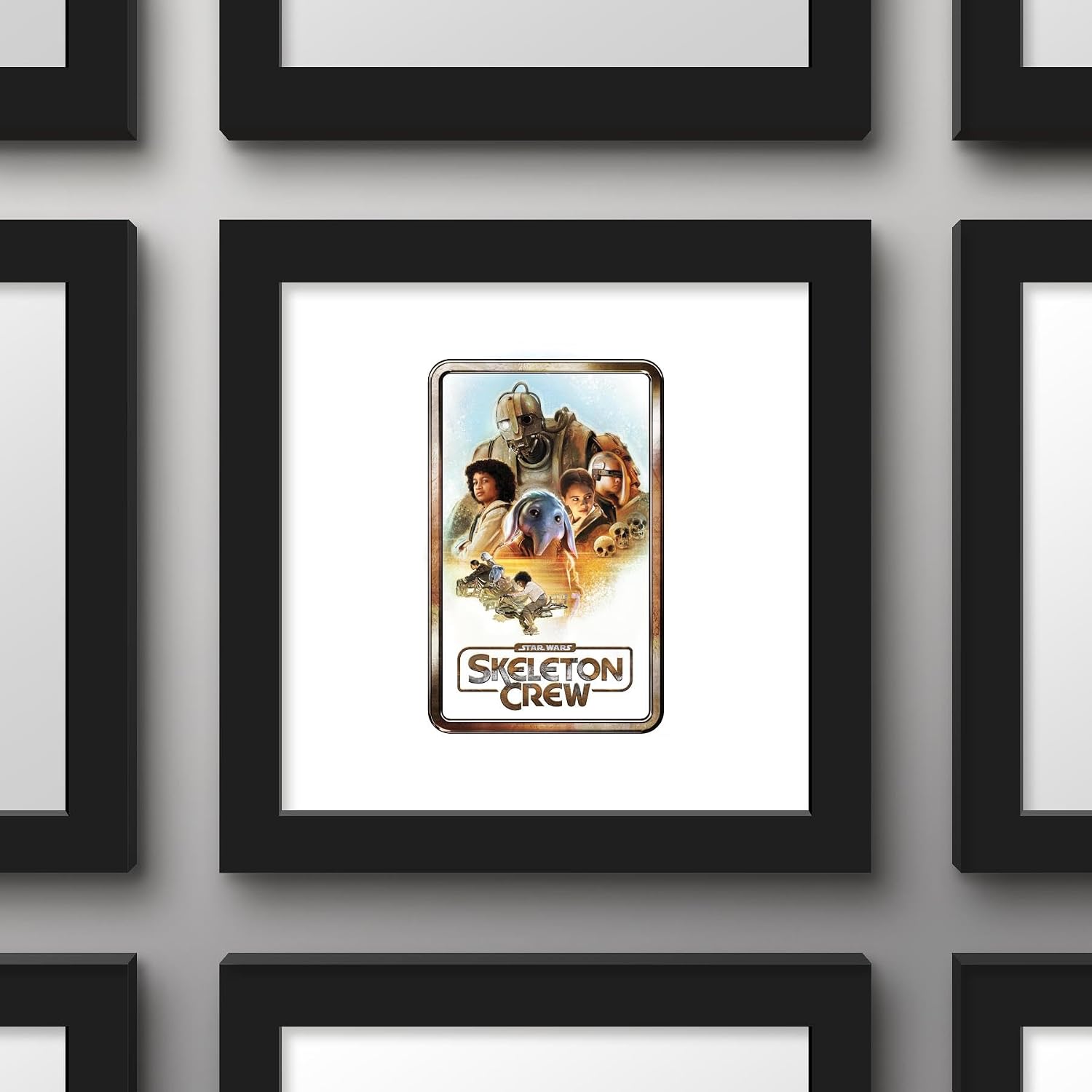 Trends International Gallery Pops Star Wars: Skeleton Crew - Logo Badge Wall Art, 12" x 12" Gallery Pops Wall Art, Black Framed Version