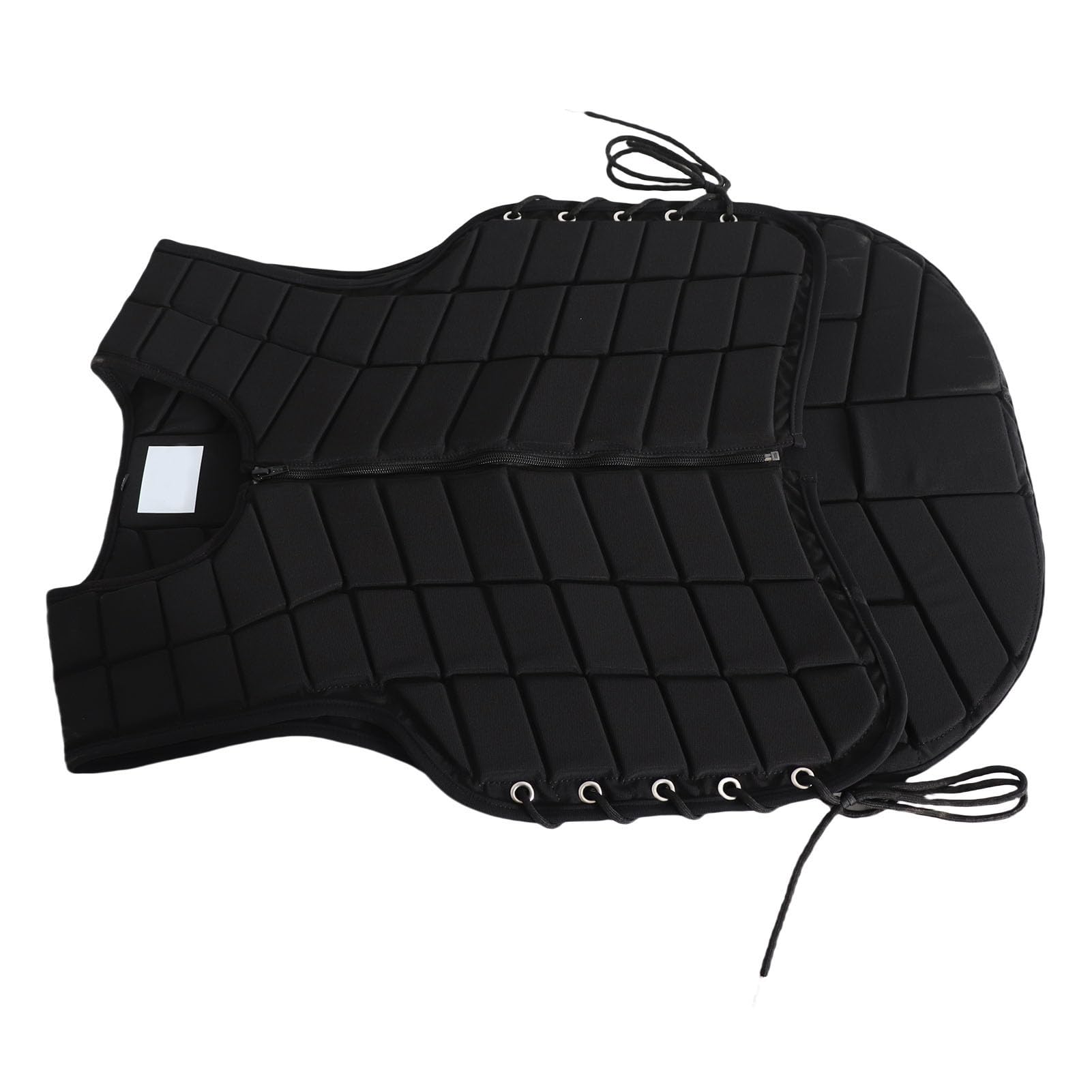 Sxhlseller Chaleco de Equitación para Adultos |Protector de Cuerpo Ecuestre Protector con Cierre de Cremallera, Acolchado Extendido para Absorción de Impactos, Lazos Laterales Ajustables, Poliéster