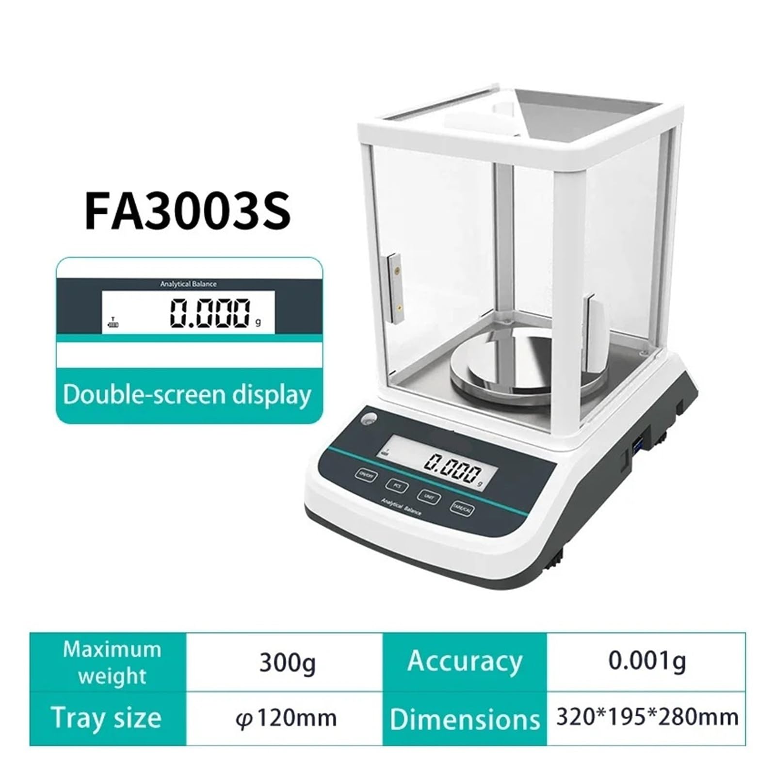 Balanza analítica digital Báscula de laboratorio Microbalanza Balanza de precisión electrónica 200 g 300 g Rango 0.001 g Resolución Uso multifunción
