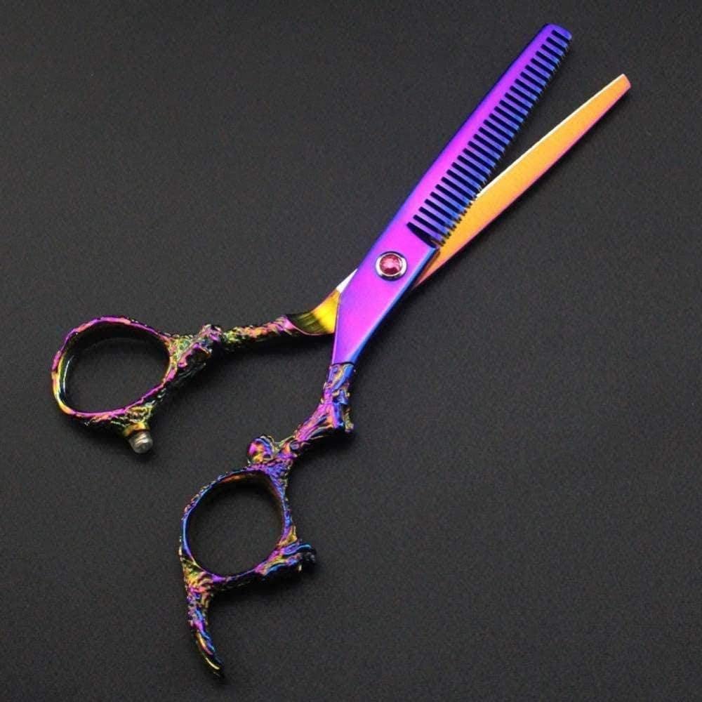Professionelles Friseurscheren-Set, Friseurschere, Edelstahl, zum Ausdünnen, Rasierer-Set, Stiletto-Kammetui, Haarschere, Gold, 15,2 cm, Rosa-Gold (Rosa A)