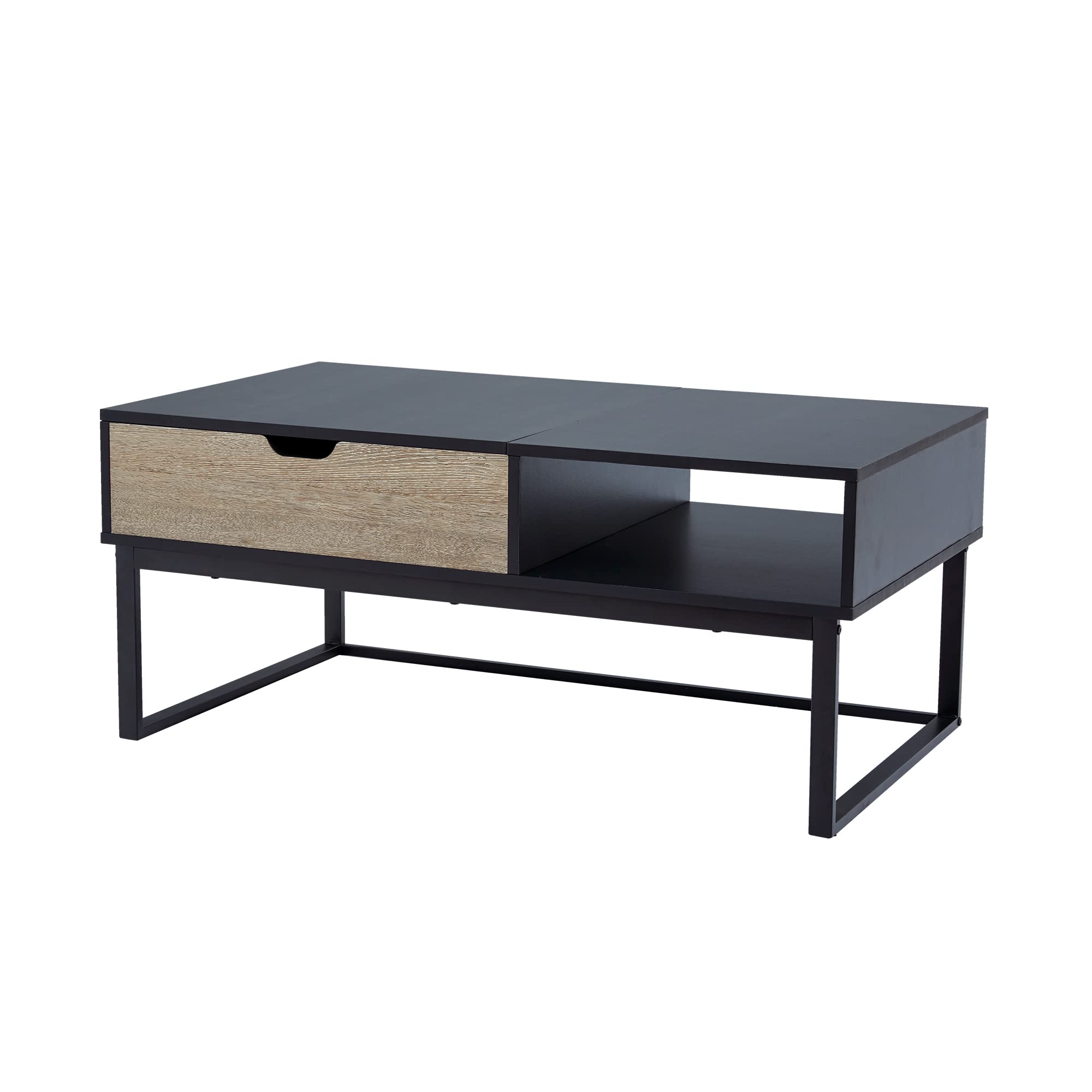 Teamson Home Bryson Two-Tone Lift Top Coffee Table Desk With StorageBlack