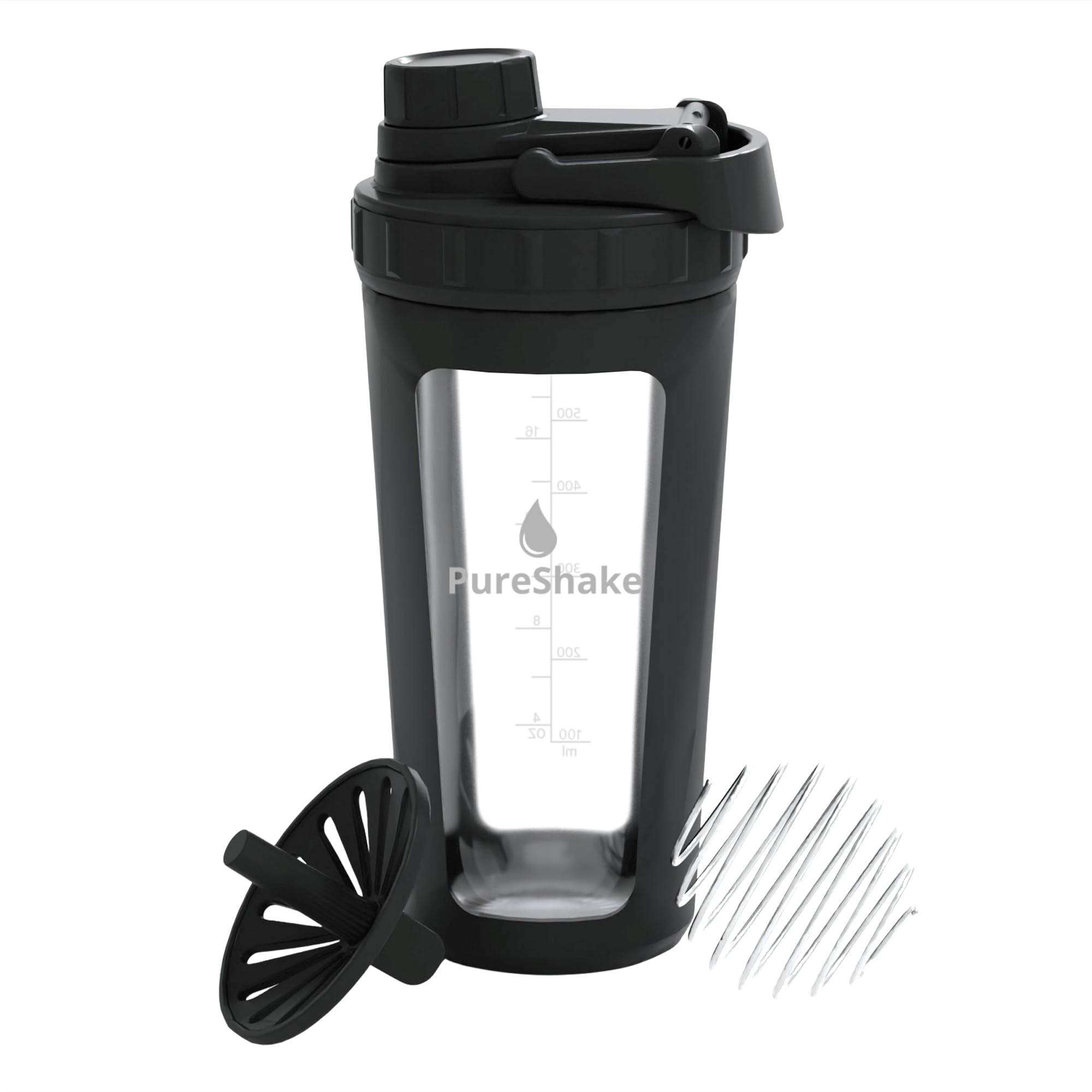 Paddi Glass Shaker Bottle for Protein