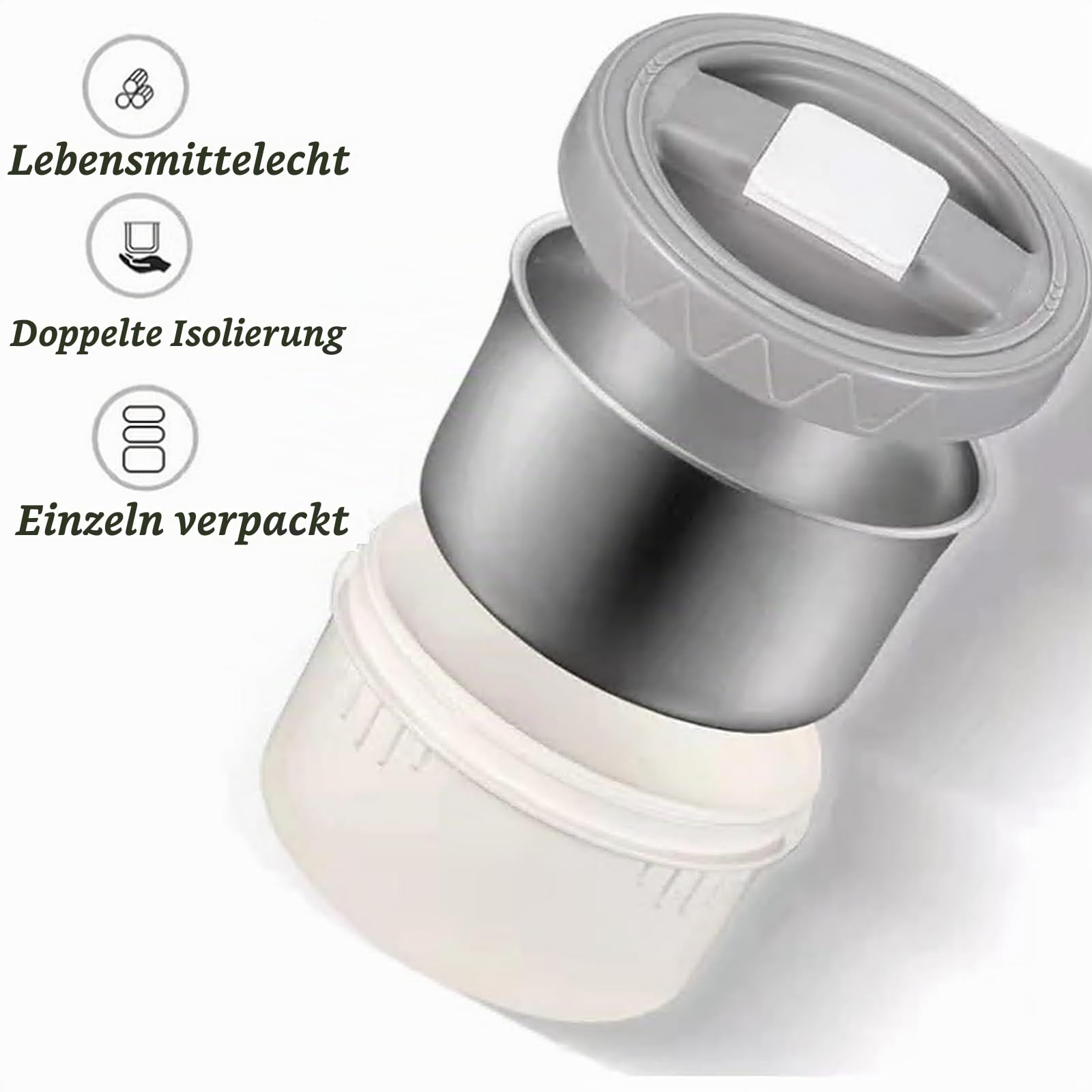 stapelbare Edelstahl 3-Tier Mittagessen/Snack Box, Vakuum Edelstahl Leck-Proof Isolierte Topf, Geeignet für das Tragen von Lebensmitteln zum Büro, Picknick im Freien(2600ml, Blau)