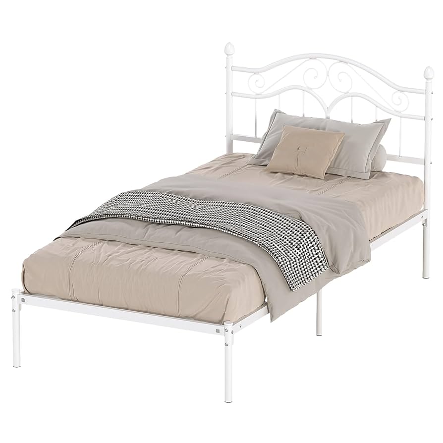 Amazon.com: Elephance Twin Size Metal Bed Frame with Vintage