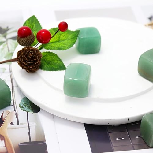 Miniatura 5 de 10 paquetes de cristales cuadrados pulidos de aventurina verde natural, cristales y piedras curativas de cuarzo a granel para Wicca, Reiki, energía