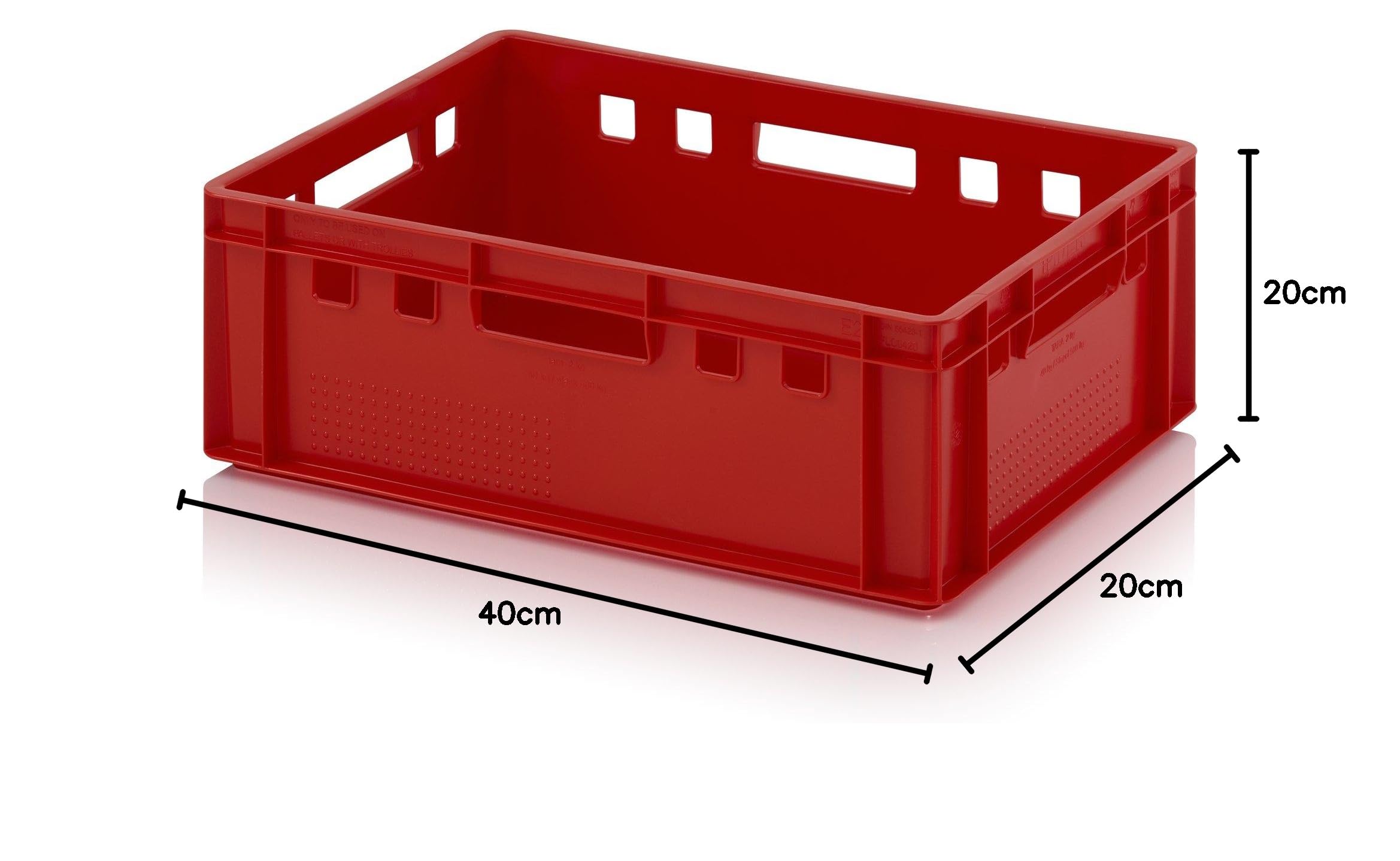 Cassa per carne e insaccati E2 plastica 60x40x20 scatola Eurocontainer 600x400x200 rosso box