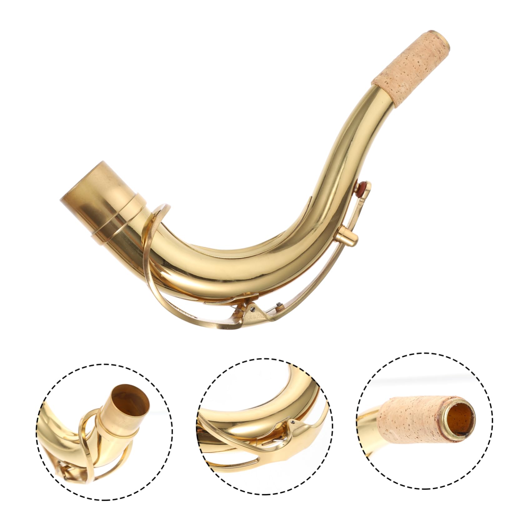 VICASKY 1pezzi Saxophone Bend Neck Dorato Accessorio Di Ricambio Per Strumenti Musicali Design Elegante e Resistente Compatibile Con Diversi Modelli Di Sax Per Musicisti e Appassionati Di