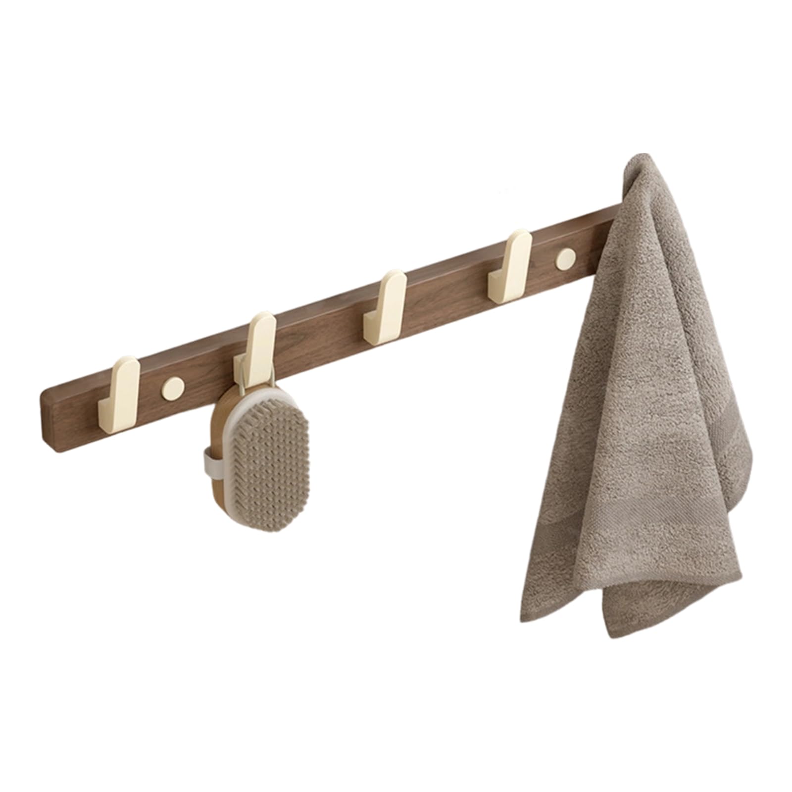 Pangboer E Wooden Towel Holder Asy Install For Bathroom Quick Organization Spac Saving Wall Shelf Bathroom Accessory Strong Load Towel Rack