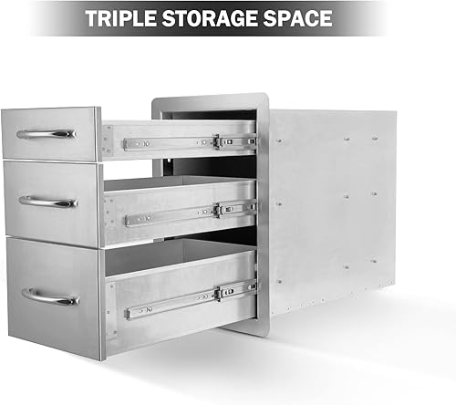 Miniatura 6 de Stanbroil Cajones de cocina para exteriores de acero inoxidable, 15 pulgadas de ancho x 21.5 pulgadas de alto x 23 pulgadas de profundidad, cajón de