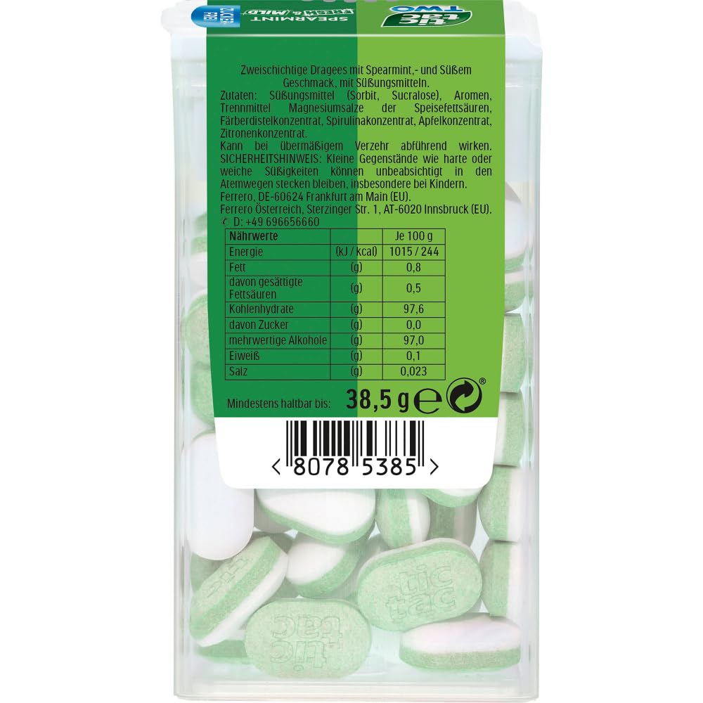 tic tac TWO Spearmint Fresh & Mild - 16 x 38,5g Packungen