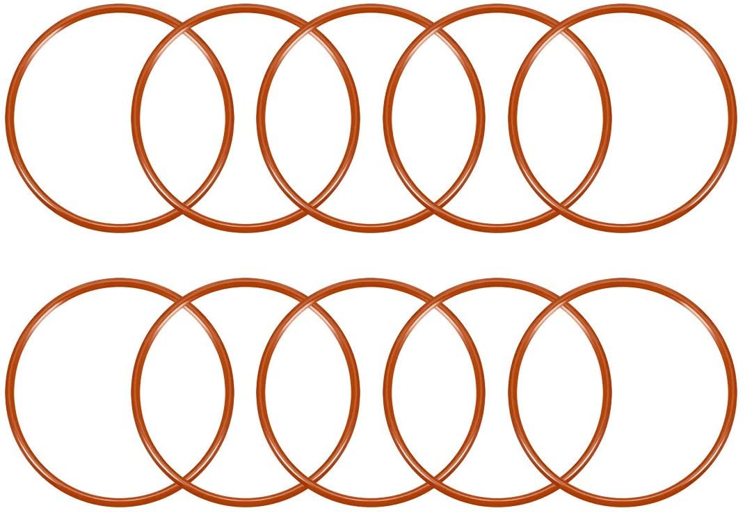 XYWHPGV Silicone O-Ring, 53mm Outside Diameter, 48.2mm Inner Diameter, 2.4mm Width, VMQ Seal Rings Sealing Gasket Red, 10PCS(5190c 9296f ee4f4 f1496 643af ae5a7