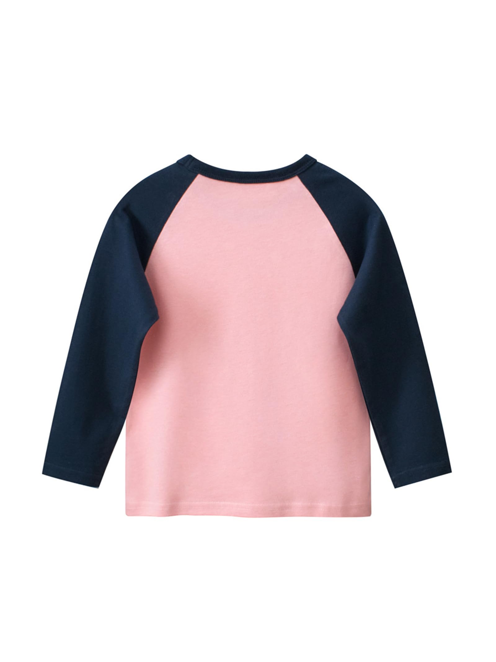 Meufam Little Girls Crewneck Cute T Shirts Long Sleeve Tee Tops Blouses Cotton Graphic Print Shirt 18Months- 24Months (Pink,120/4-5 Y,Unisex,Big Kid,US,Age,4 Years,5 Years)