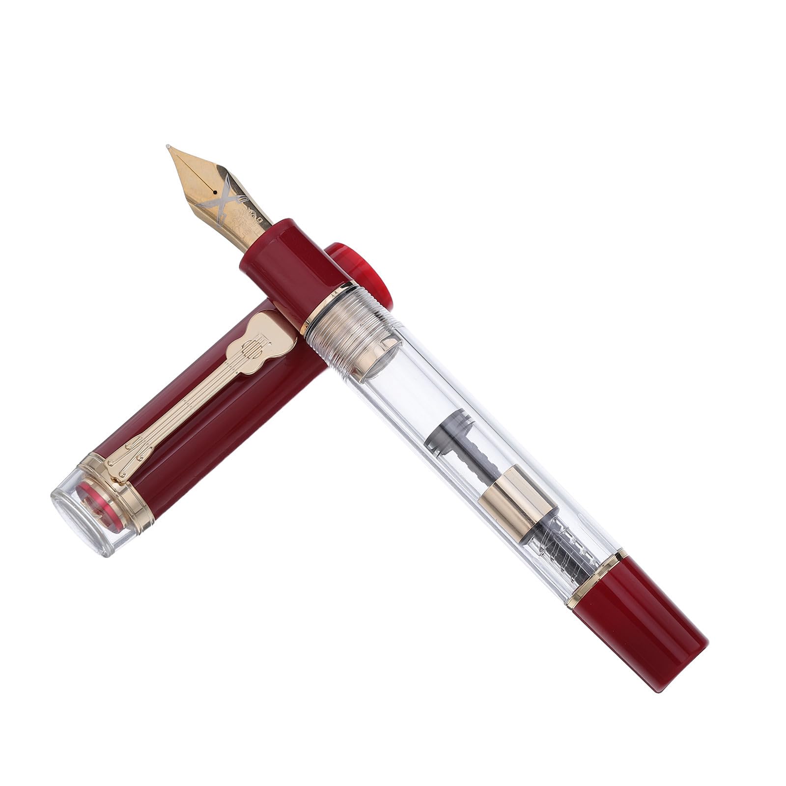 EXCEART Pluma Estilográfica Roja de Resina Recargable para Oficina y