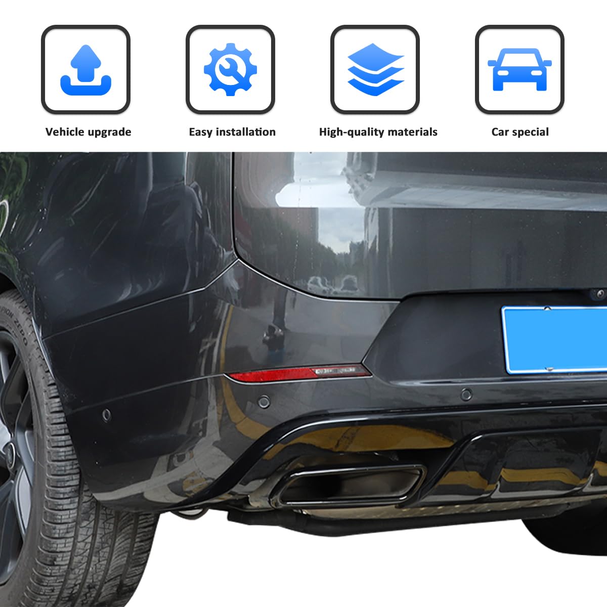 Auspuffblende Edelstahl Rund 40-55mm - Universeller Sportauspuff Für Auto Tuning