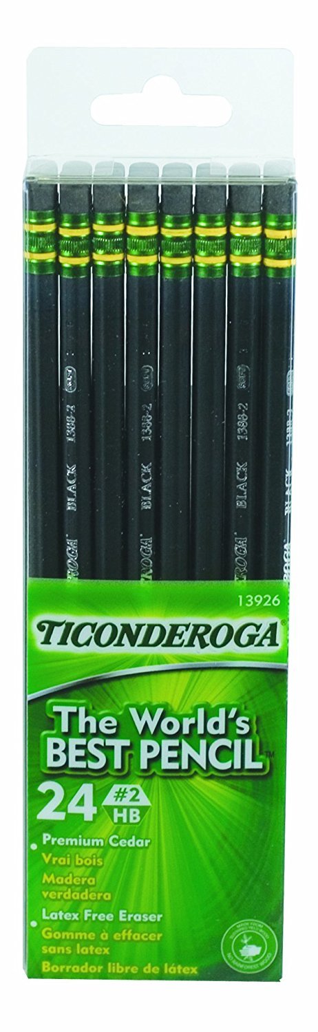 Dixon Ticonderoga Wood-Cased #2 Pencils, Box of 24, Black (13926